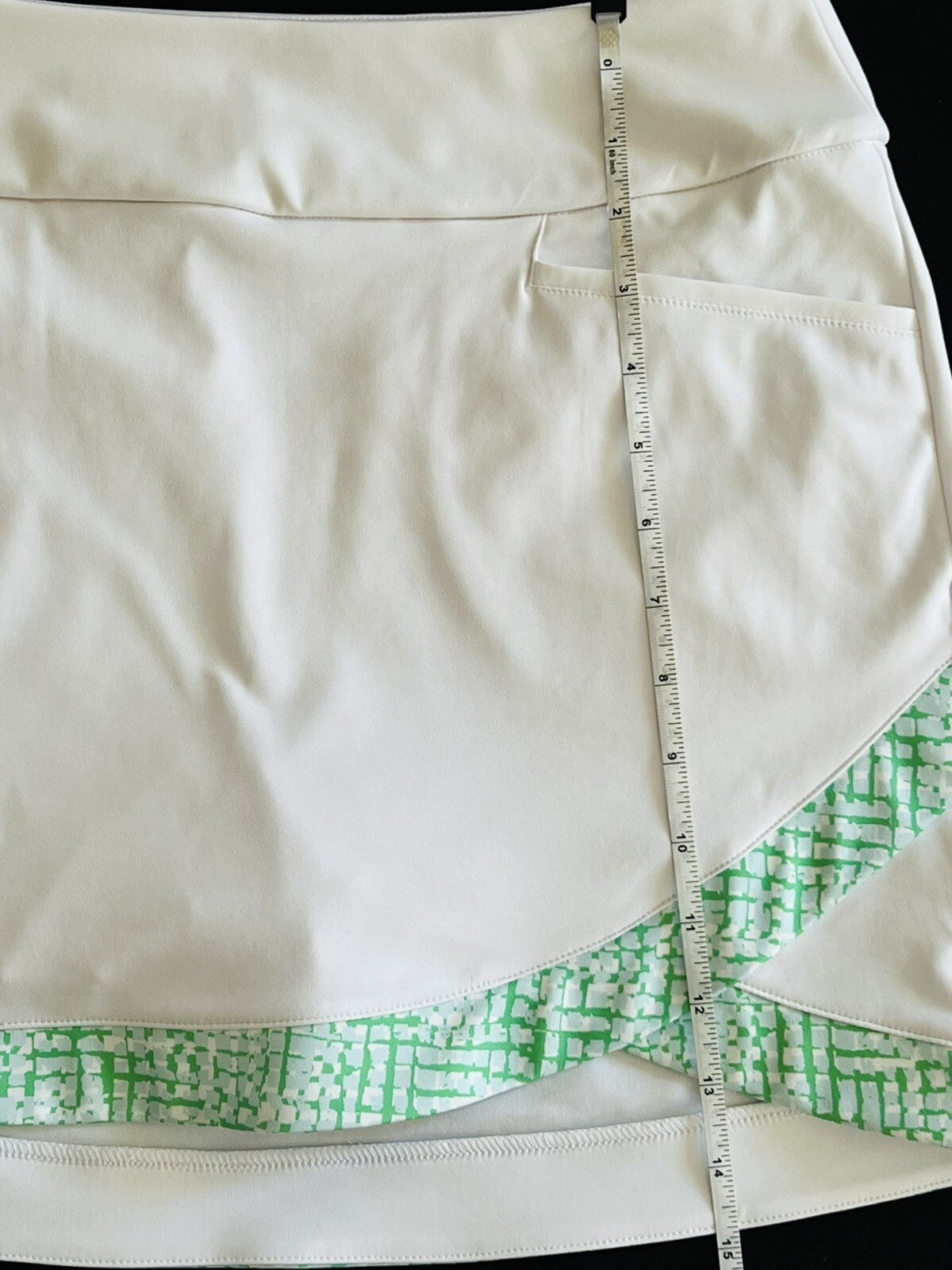 Adidas Women’s Golf Skirt Skort White w Green Pattern Sz S