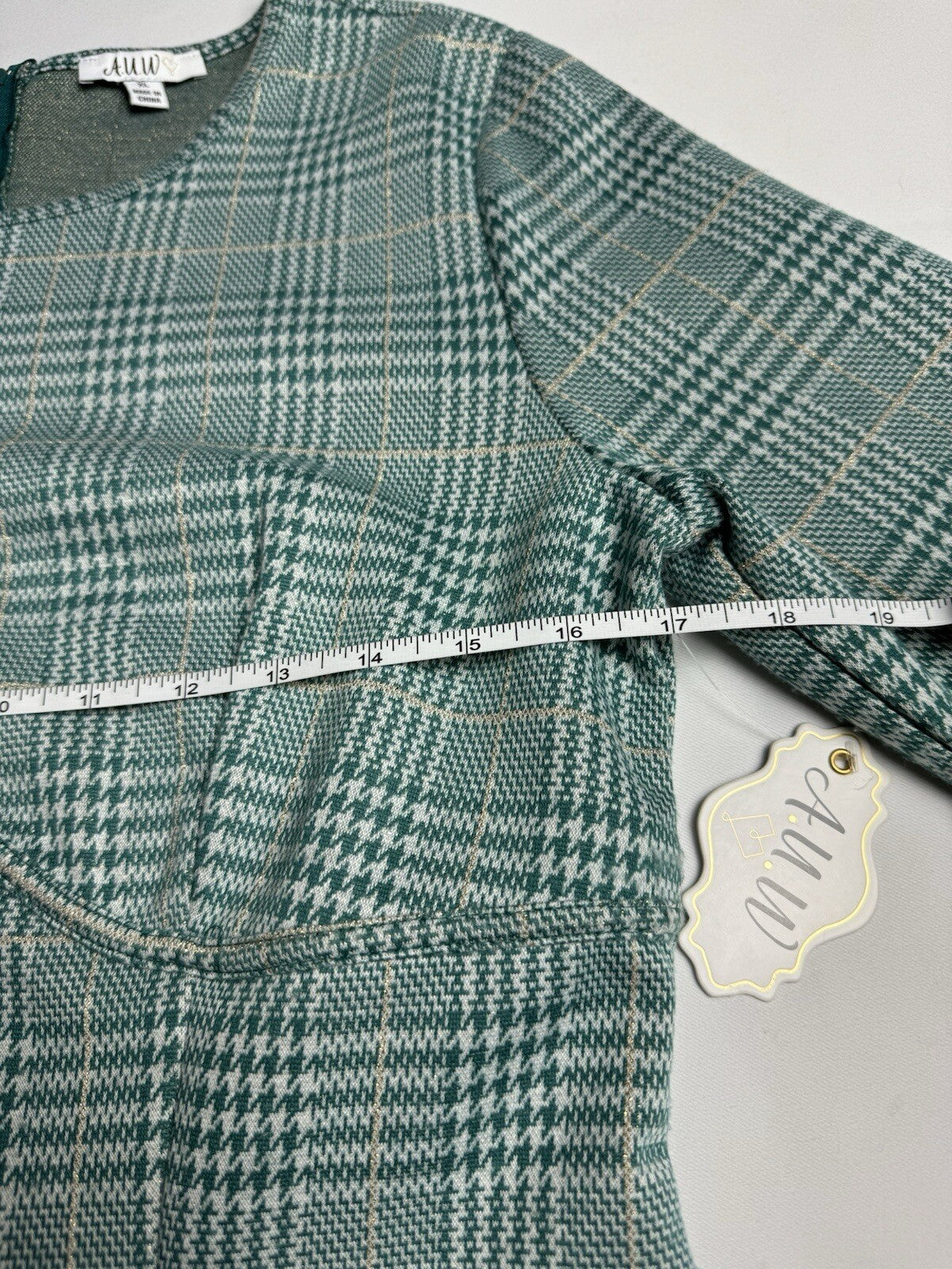 AUW Women’s Plaid Bodycon Dress Sz XL.    (B.101)