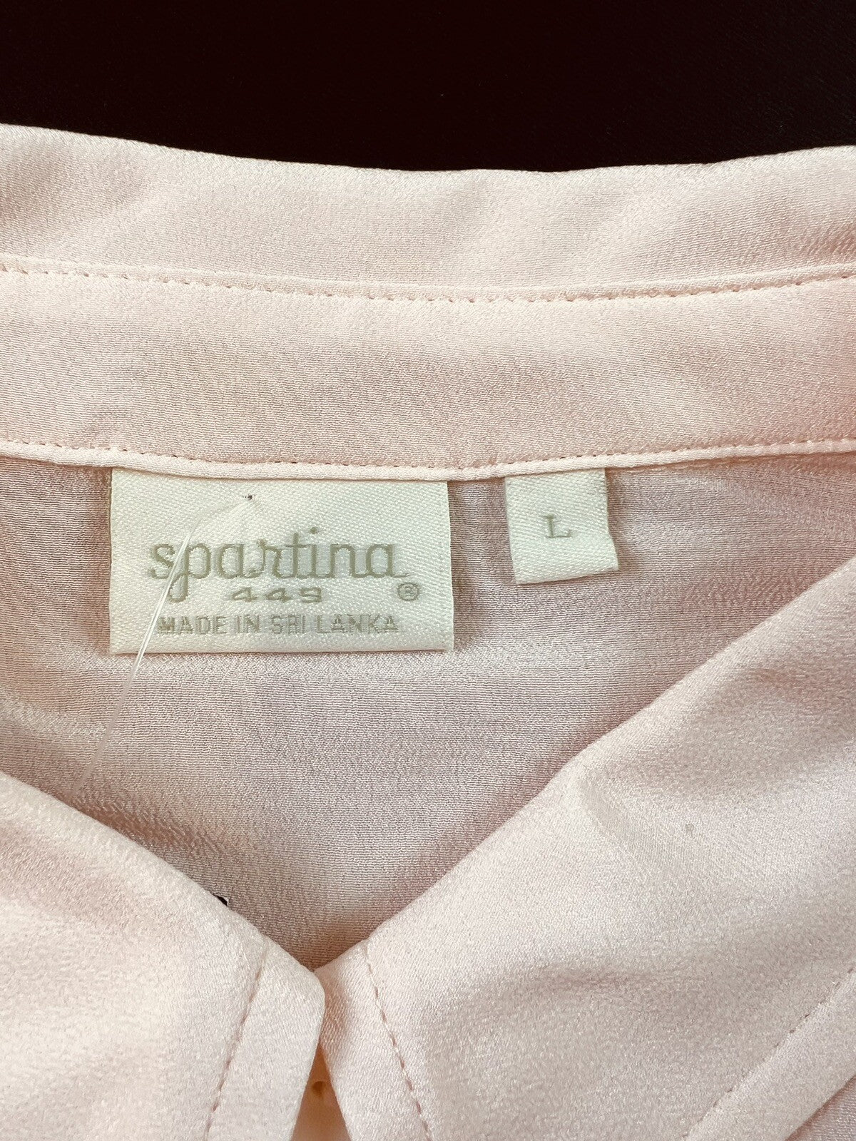 Spartina 449 Women’s Sz L Golf Long Sleeve Shirt Silk Blouse Peach Pink