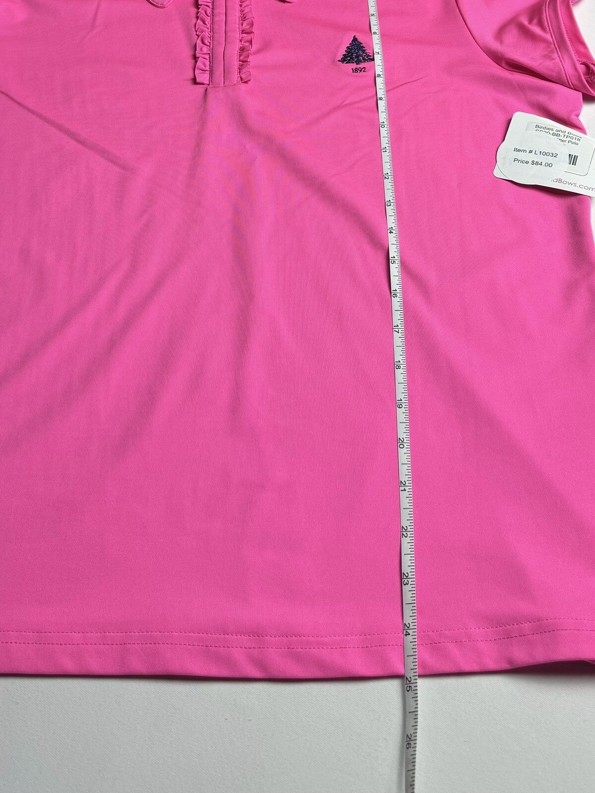 Birdies and Bows Women’s Shirt Neon Pink Golf Polo Top Sz XL  (72)