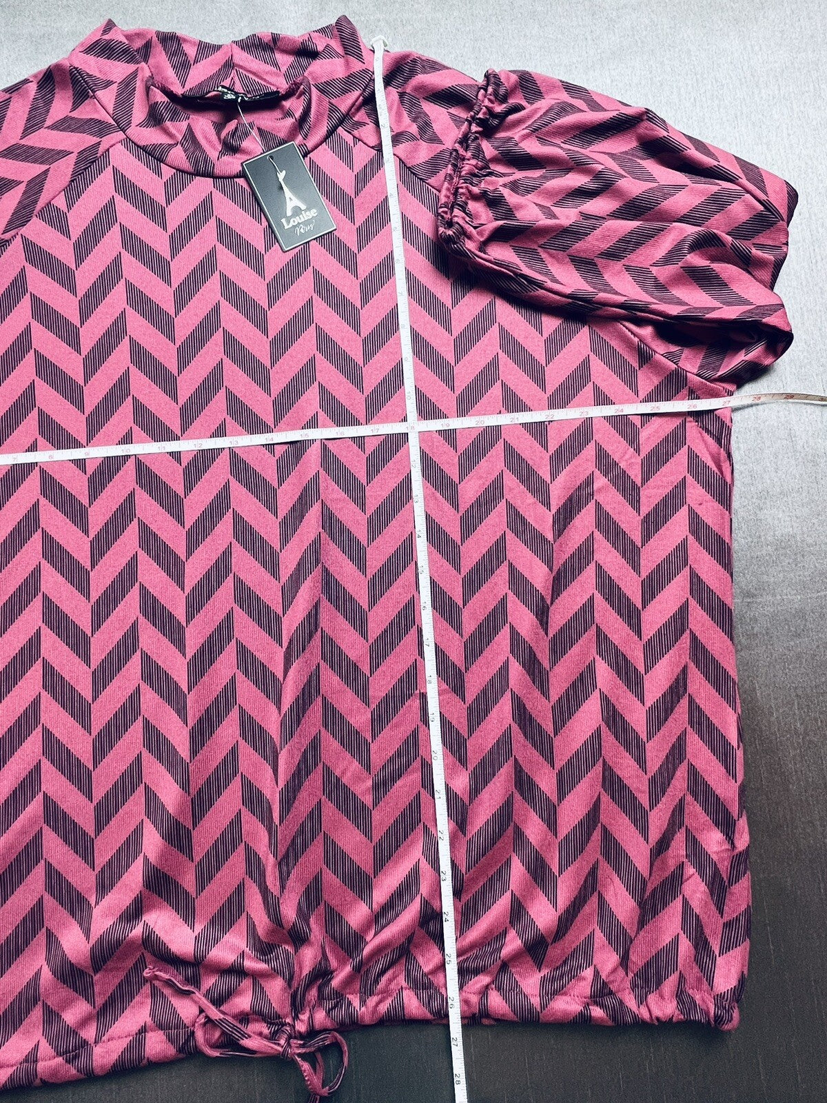 Louise Paris Women’s Blouse Pink with Navy Size 3X Top