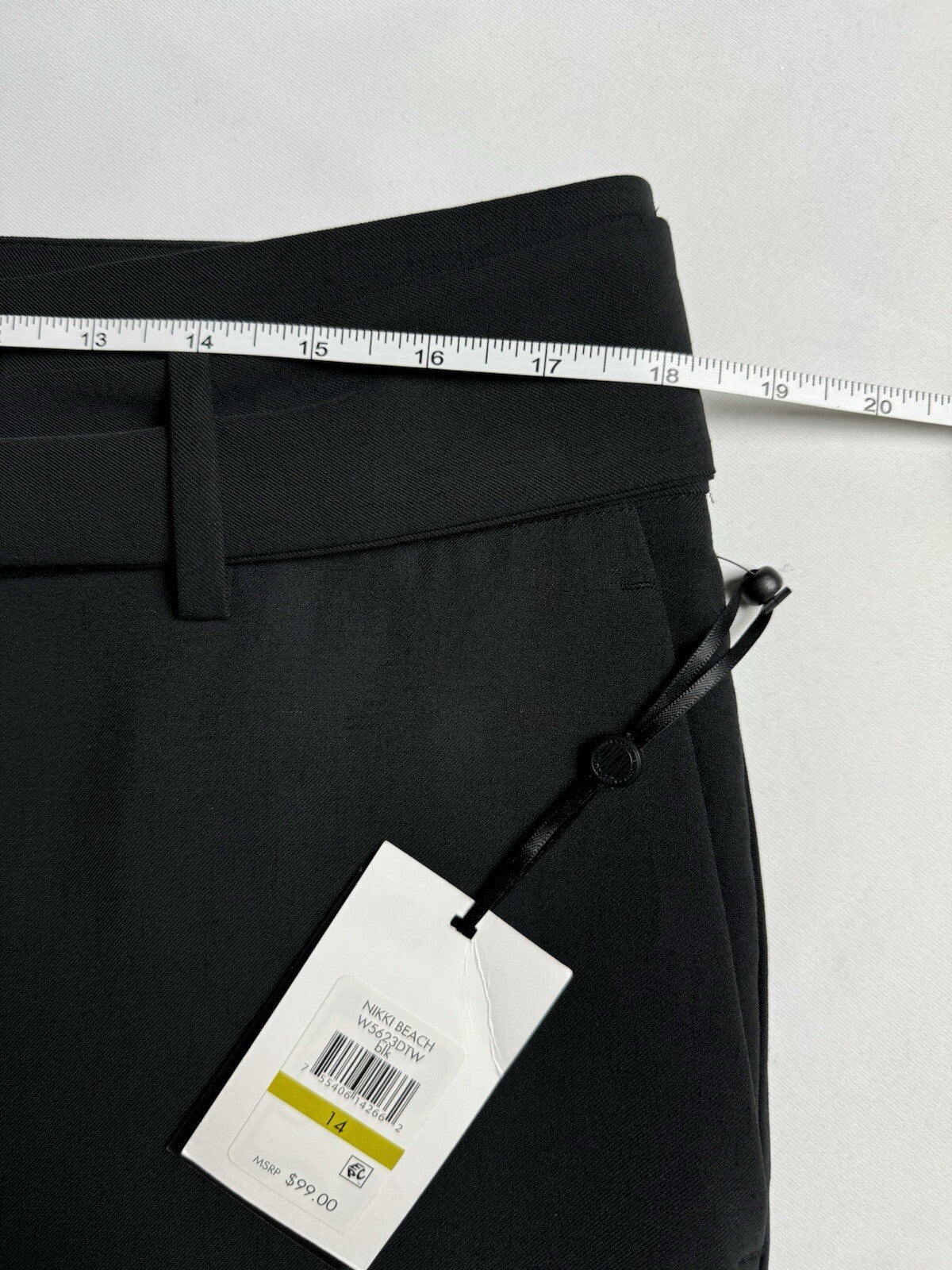 $99 DKNY Women's Black Belted Pants Sz 14  (B.94)