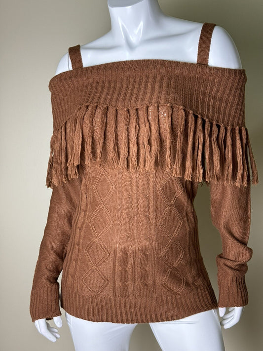 Love by Chesley Sweater Brown Shirt Top Blouse Size S Womens Brown (55)