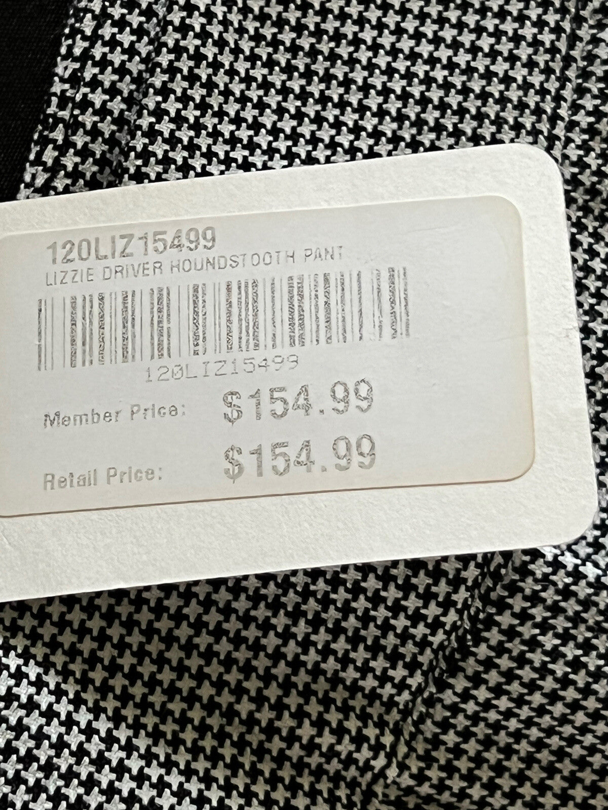 Lizzie Driver Women’s Houndstooth Golf Pants Sz 6 Black White Checks Pattern