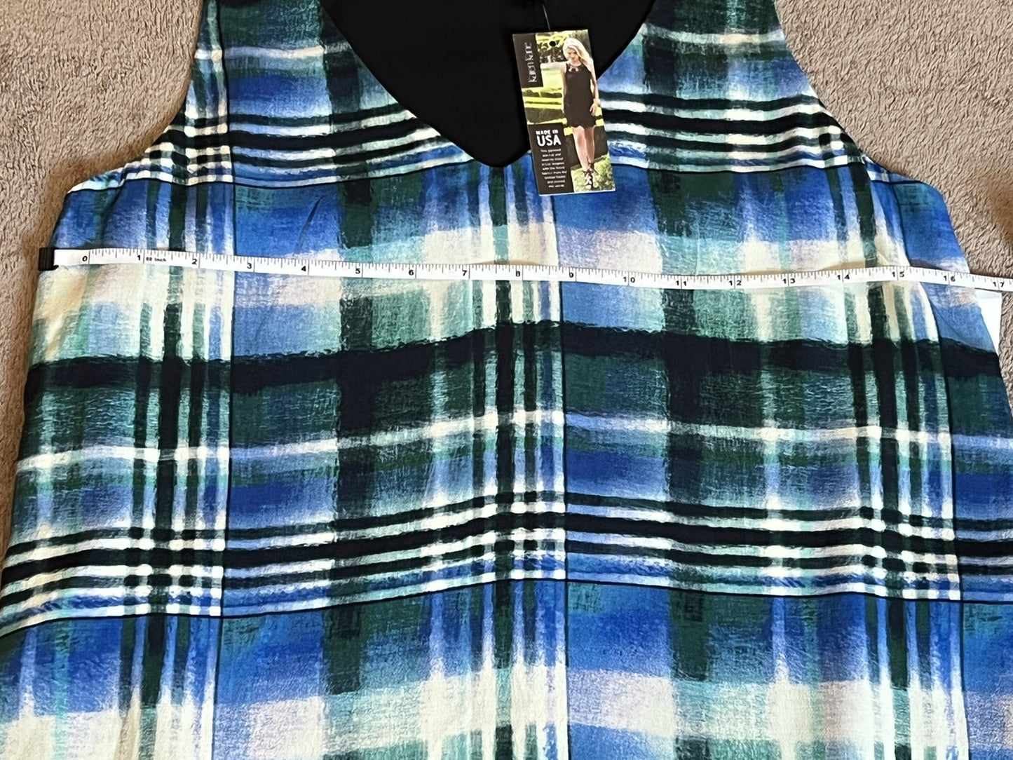 Karen Kane Women’s Blue Plaid Tank Top Sz XS $118 MSRP (16)