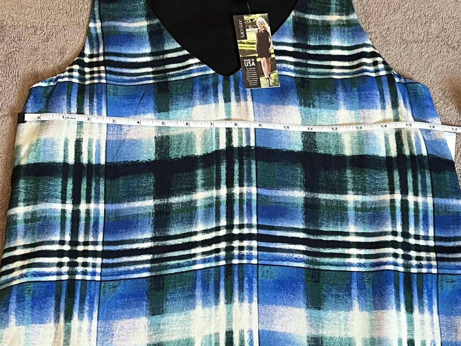 Karen Kane Women’s Blue Plaid Tank Top Sz XS $118 MSRP (16)