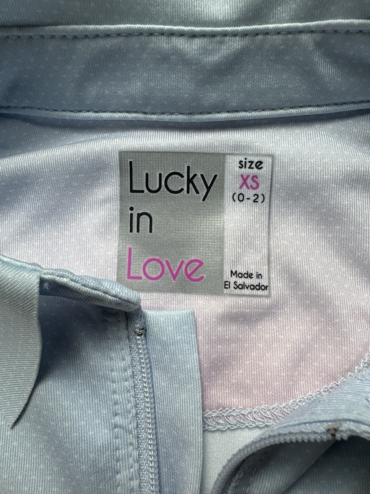 Lucky In Love Women’s Tennis Golf Shirt Sz XS.   (B.132)