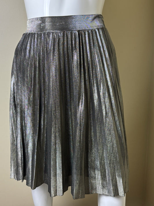 Metro Wear women’s metallic gold black pleated skirt Sz XL.    (B.159)