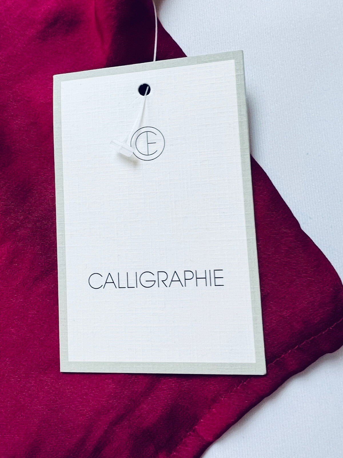 Calligraphie Fuchsia Short Sleeve Blouse Sz L