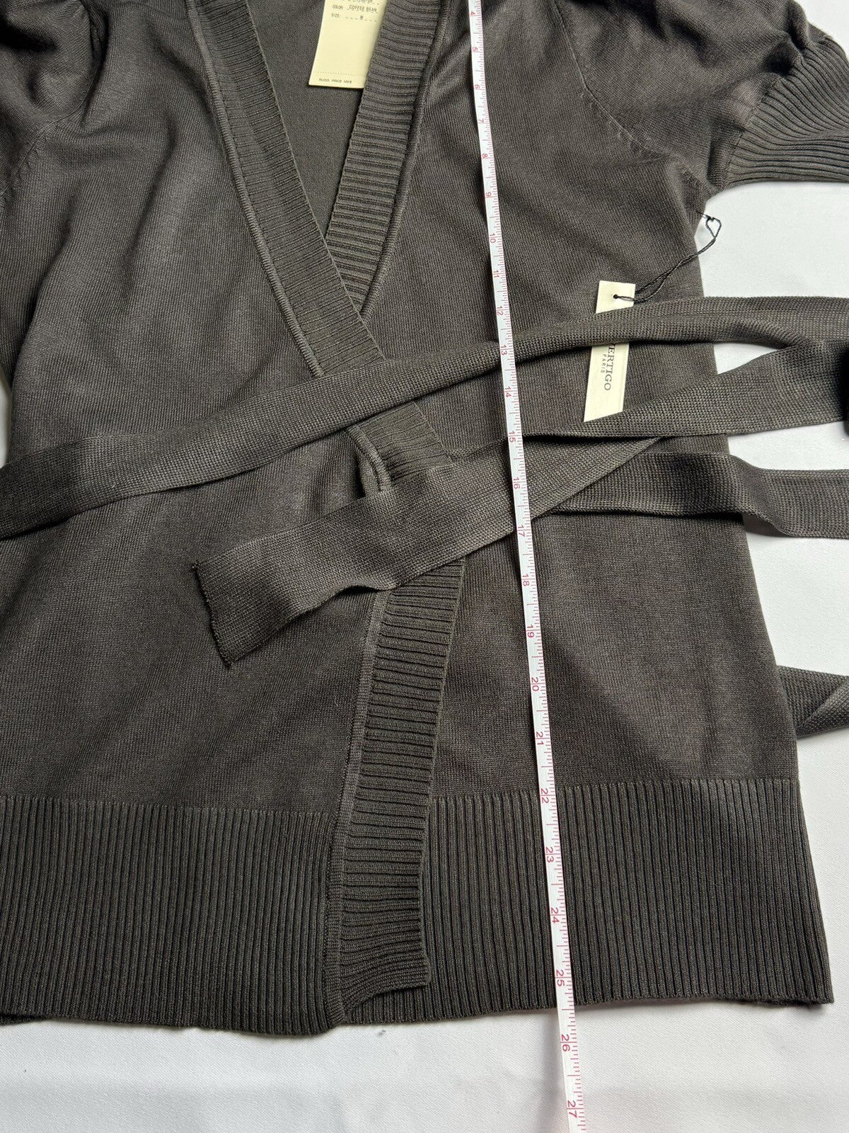 $160 Vertigo Paris Women’s Cardigan Sz M Brown Short Sleeve (B.58)