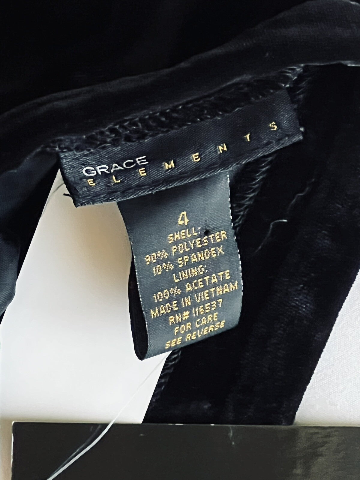 Grace Elements Women’s Velvet Pencil Skirt Black Sz 4