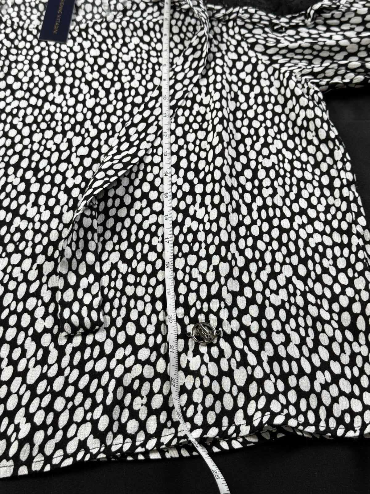 Adrienne Vittadini Women's Black White Long Sleeves Blouse Size XL.  (B.187)