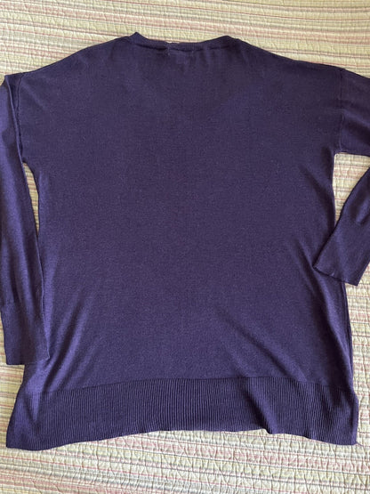 New York and Company Women’s V Neck Sweater Purple Size 2XL - product photo 3