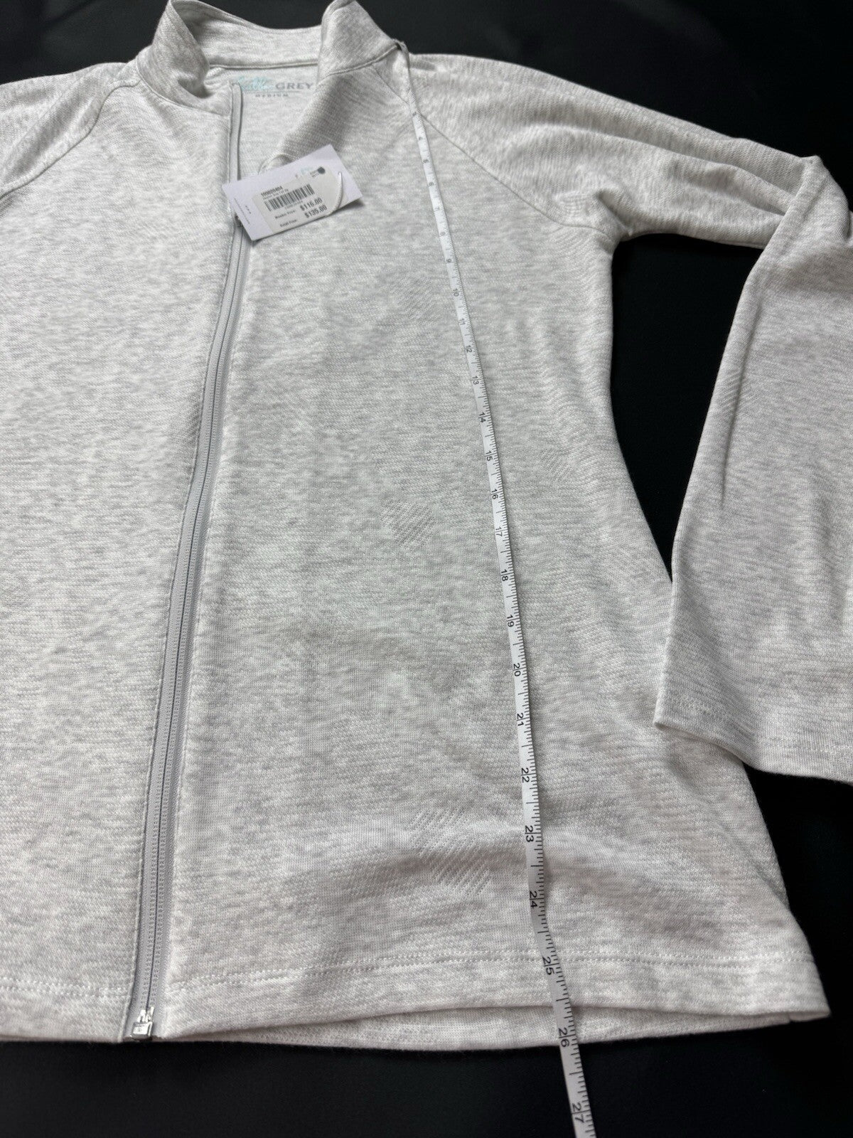 Heather Grey Women’s Golf Full Zip Cardigan Gray Sz M.  (B.122)