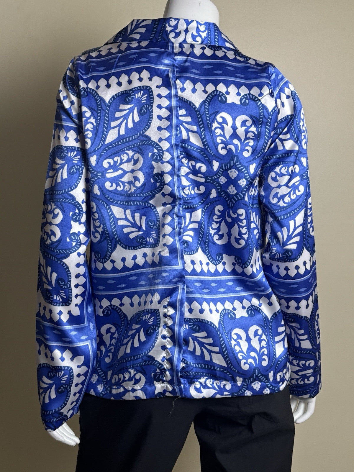 $99 Alex & Parker Women's Blue Printed Blazer Size S.  (B.184)