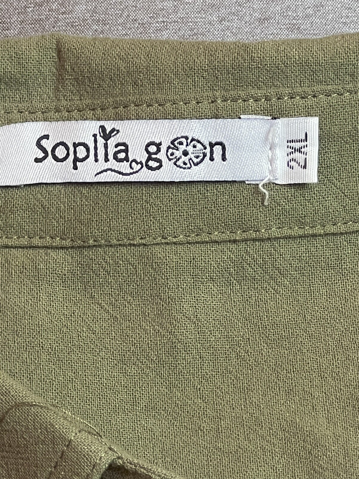 Sopliagon Women's Green Shirt Dress Maxi Size 2XL