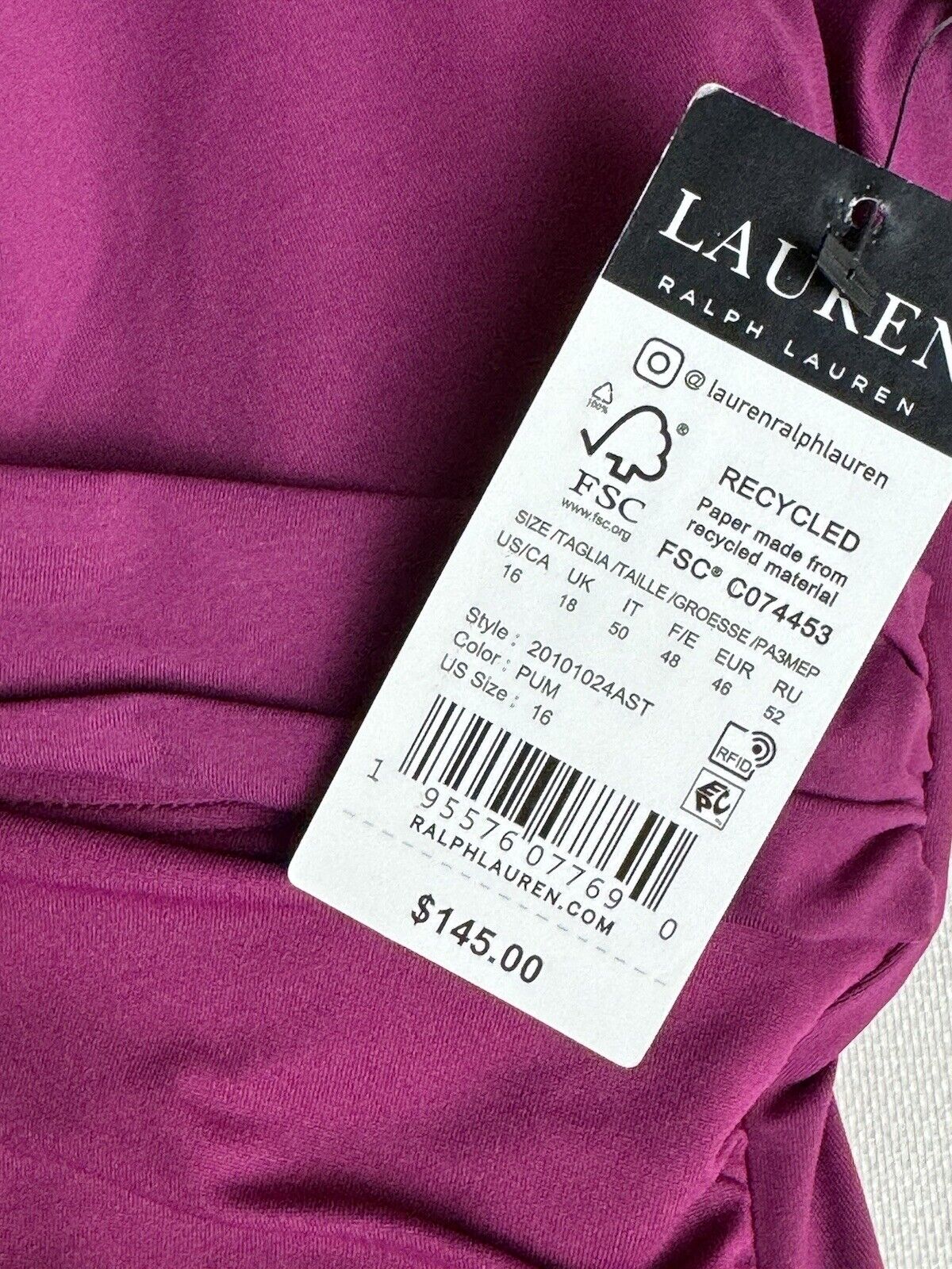 Lauren Ralph Lauren Women's Tankini  Sz 16 2Pc Plum   (56)