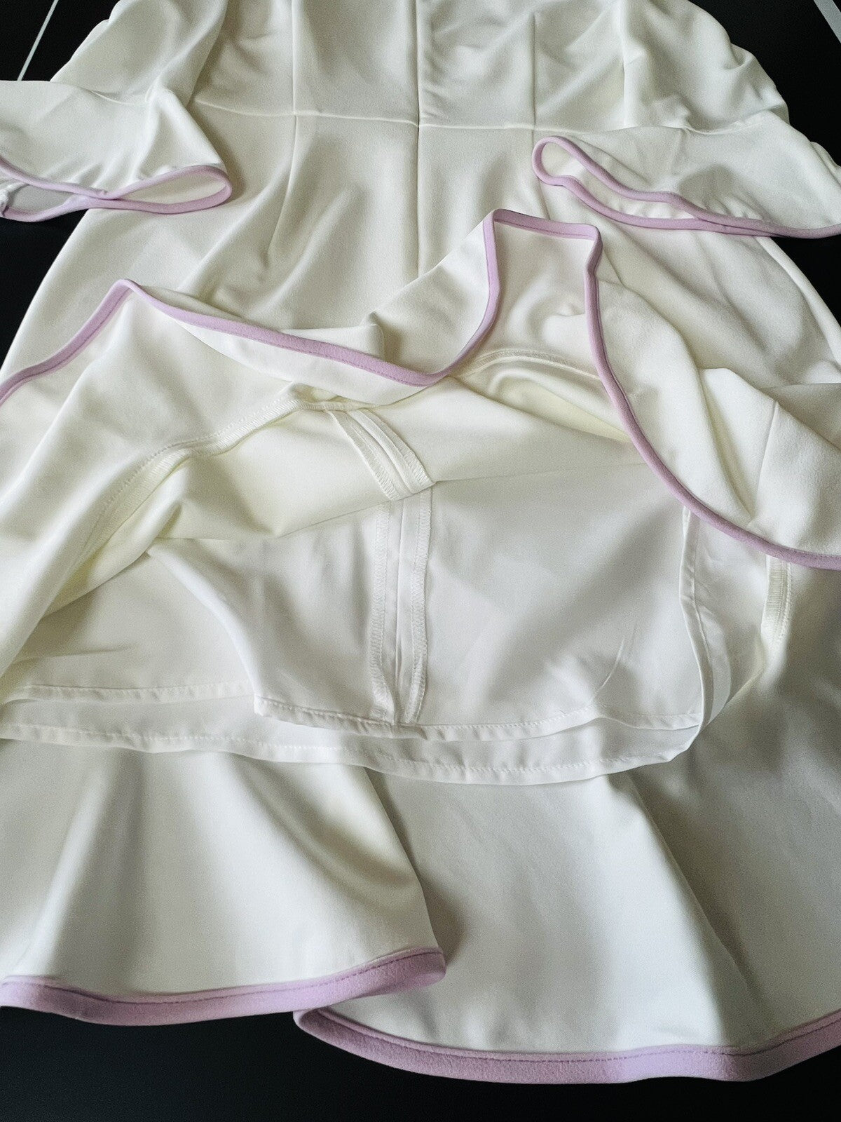 NANETTE LEPORE Ponte Dress BELLA DONNA Bell Sleeves Flounce White Sz 12