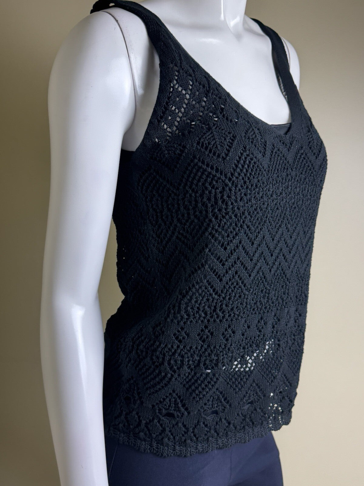 $99 Lauren Ralph Lauren Women’s Crochet Pullover Tank Top Size PL.  (B.145)