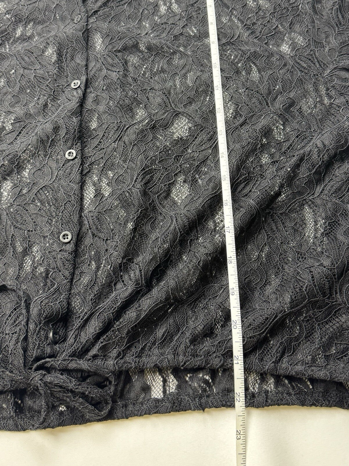 $89 Adrianna Papell Black Lace Long Sleeve Blouse Sz XL.   (B.142)