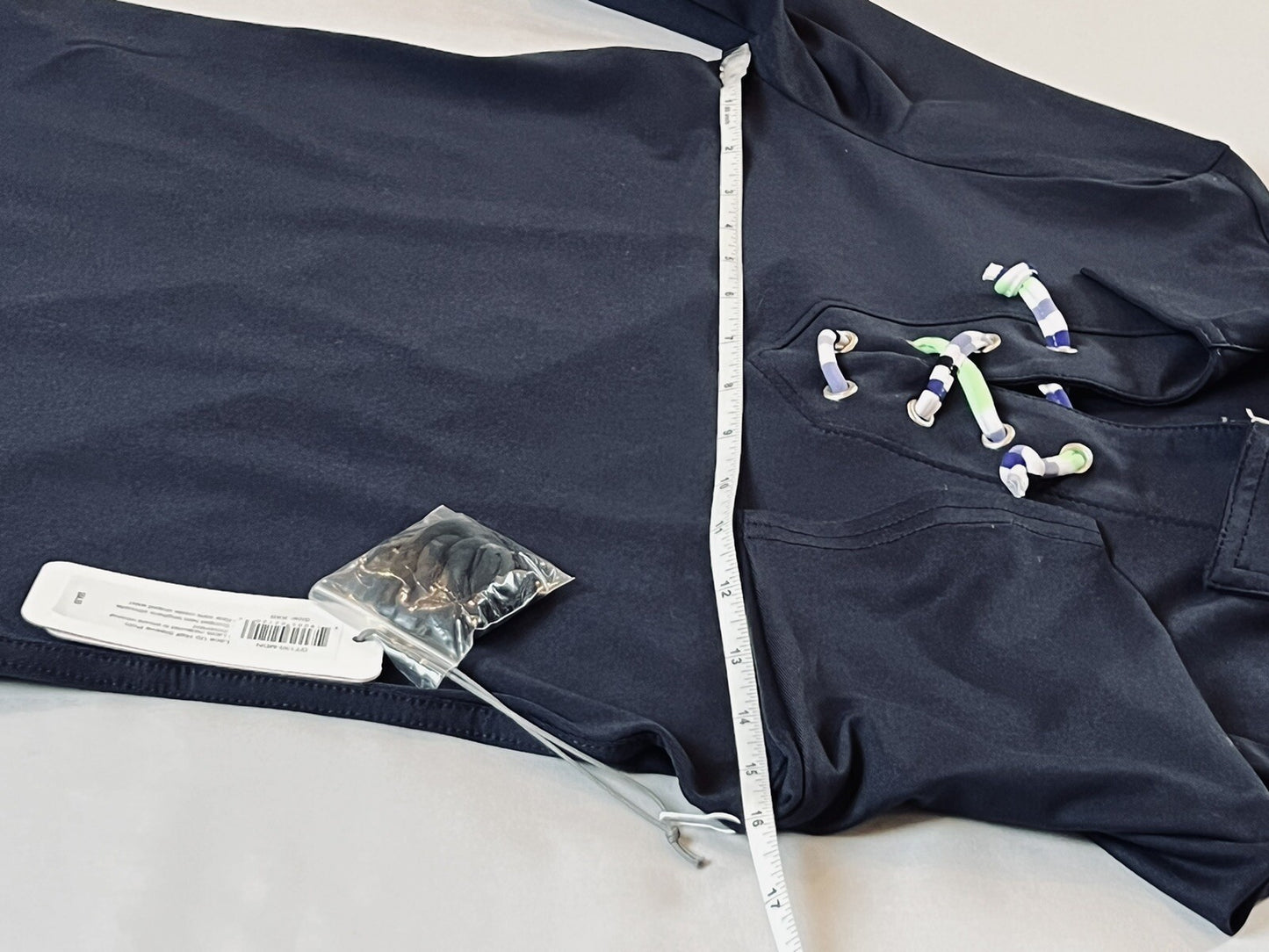 JOFIT WOMEN'S Top Navy Blue GOLF Lace Up SHIRT SZ XXS (16)