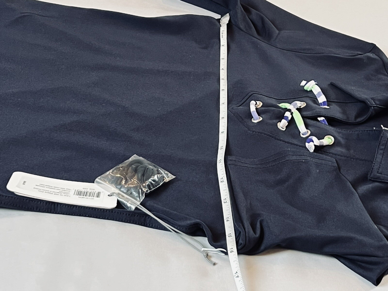 JOFIT WOMEN'S Top Navy Blue GOLF Lace Up SHIRT SZ XXS (16)