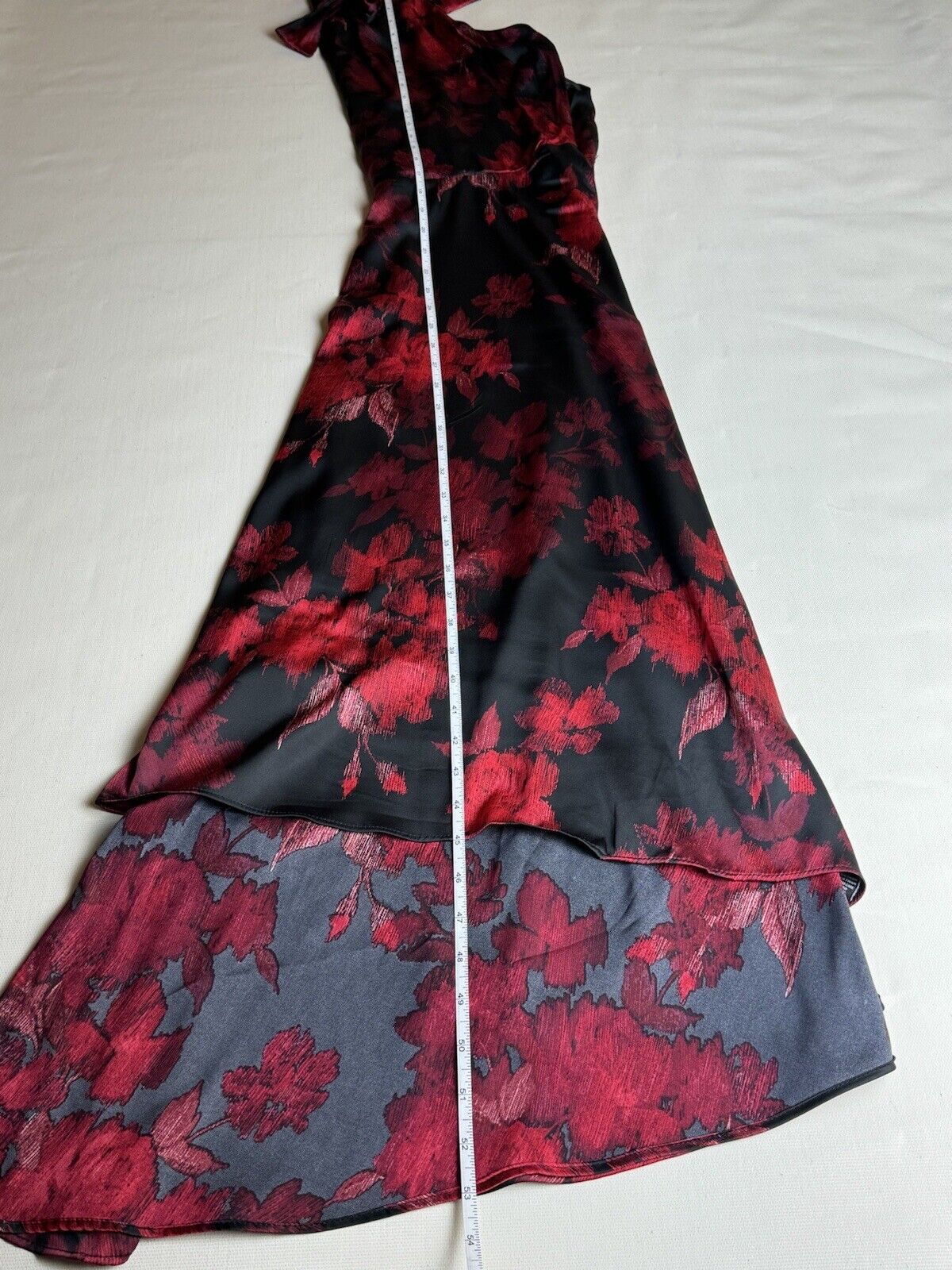 Chetta B Dress Women’s Size XL Black Red Floral. (57)