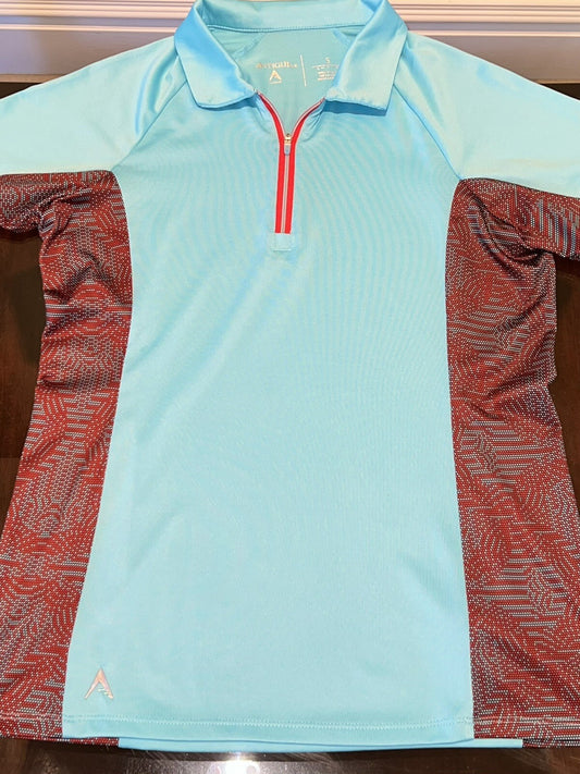 Antigua Women's Top Golf Polo Shirt Blue Sz S (16)