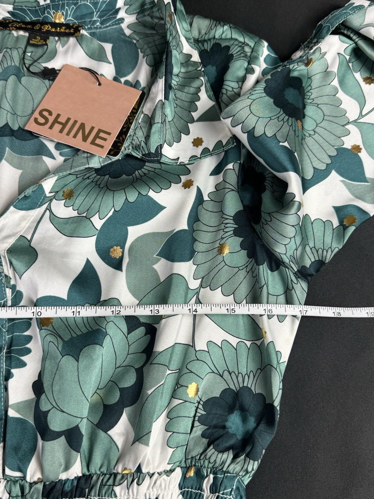 $99 Alex & Parker Dress Roll Tab Sleeve Floral Sz S.      (B.176)