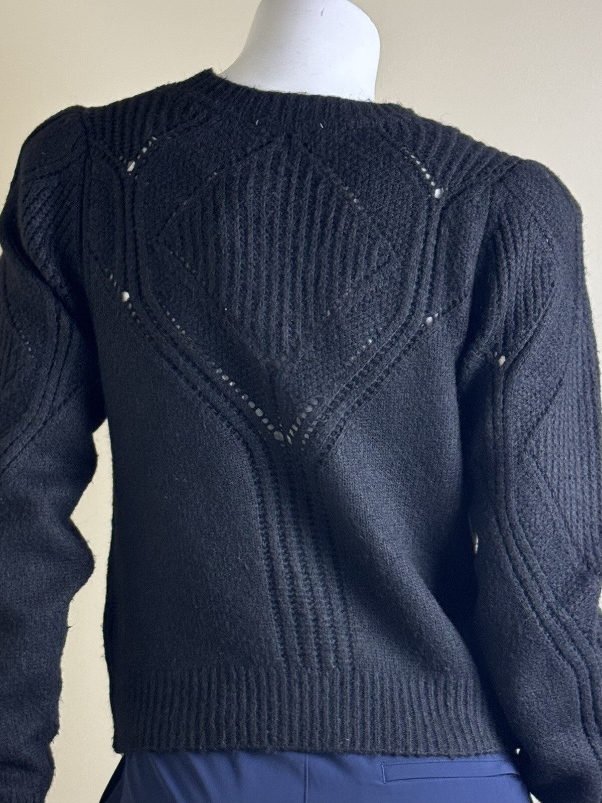 $99 Sam Edelman Women’s Julietta Black Crochet Cardigan Sz M. (B.109)