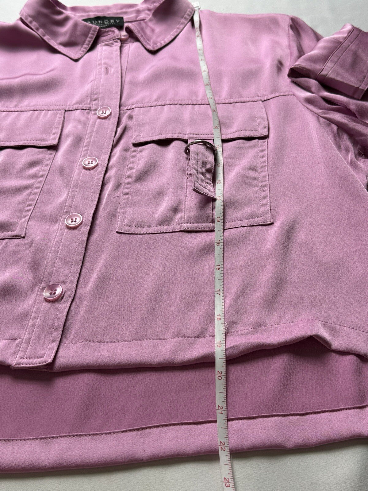 $129 Laundry by Shelli Segal Women’s Satin Feel Blouse Pink Sz L. (B.66)