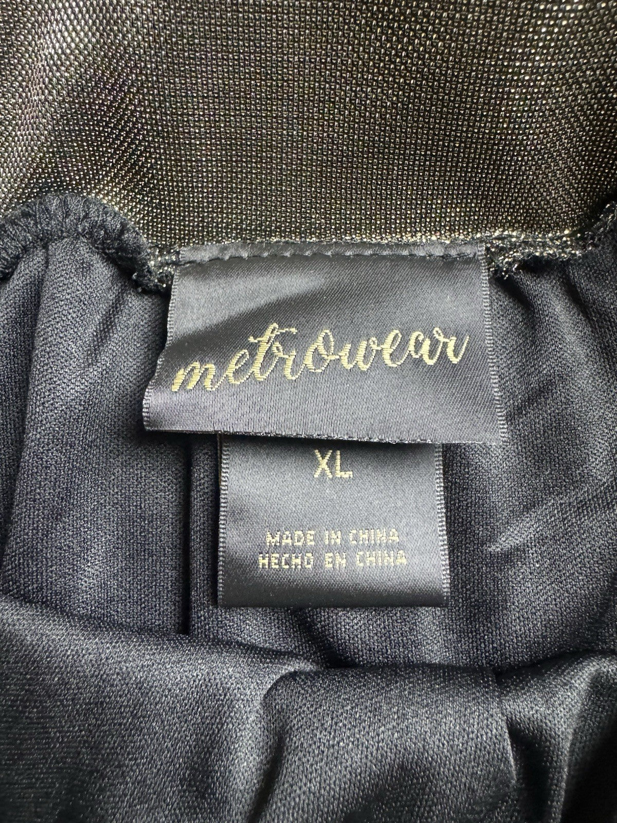 Metro Wear women’s metallic gold black pleated skirt Sz XL.    (B.159)