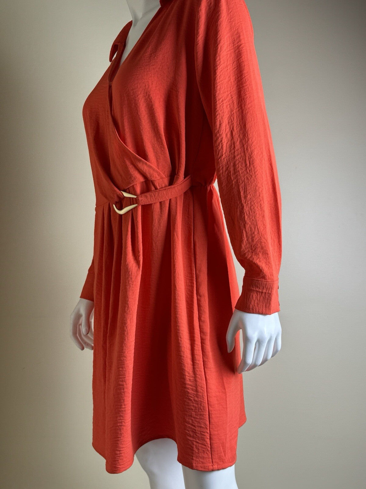 Fred David Women's Orange Long Sleeve Dress Size M. (B.81)