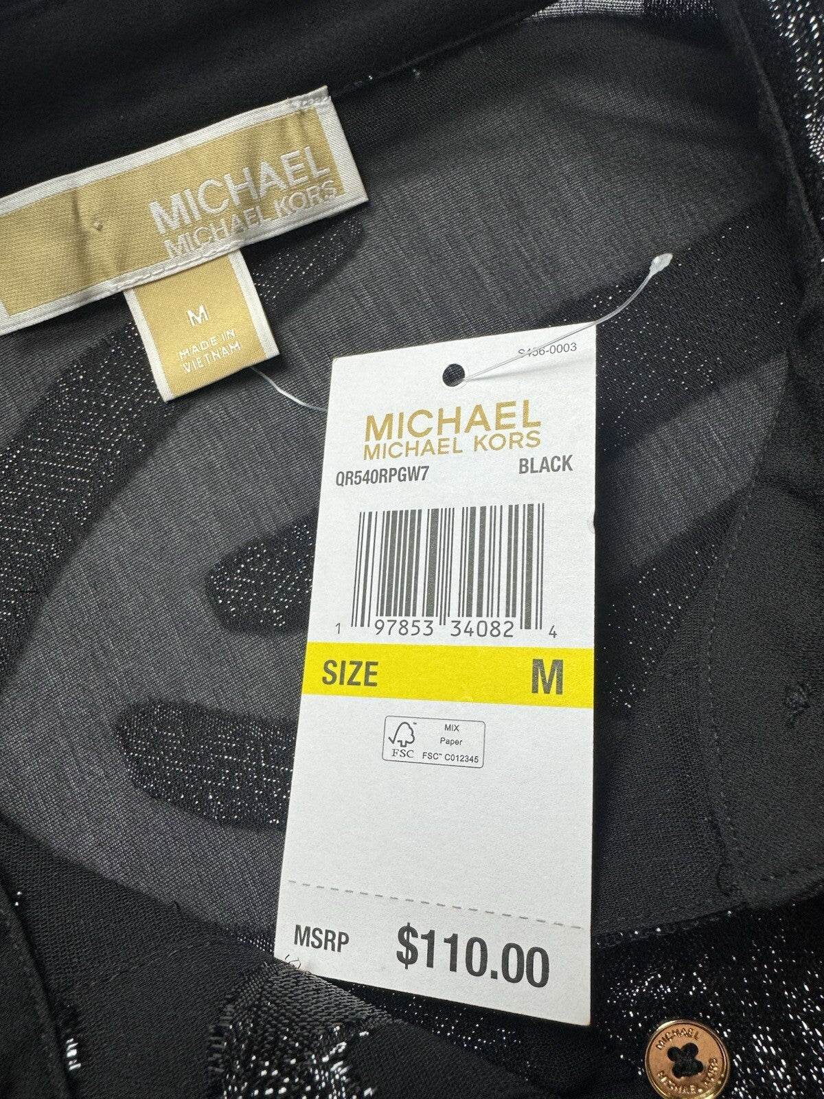 $110 Michael Kors Women’s Long Sleeve Shirt Sz M.     (B.141)
