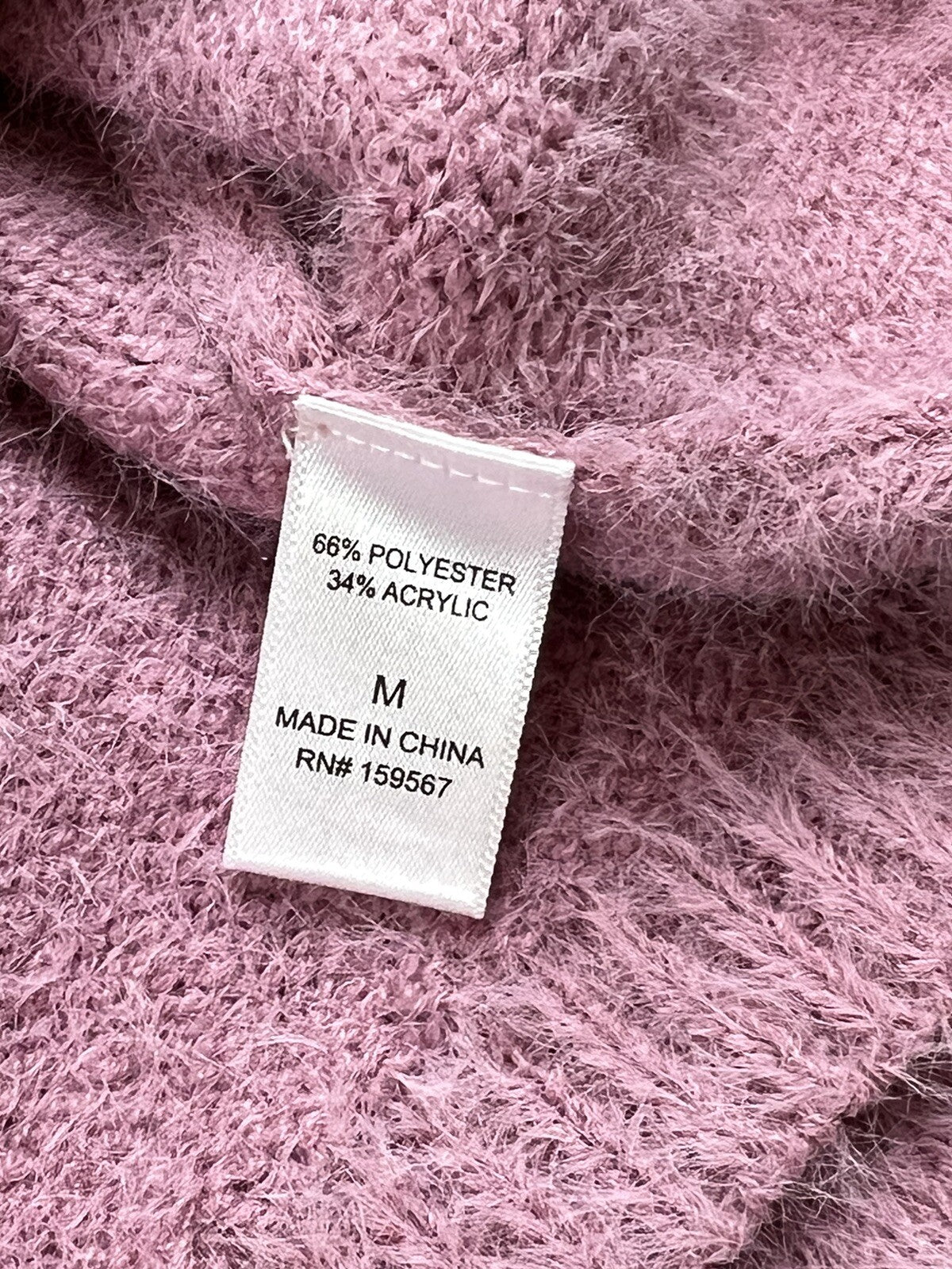 Hazel Moon Women’s 2pc Set Crop Top Cardigan Fuzzy Pink Sweater Sz M