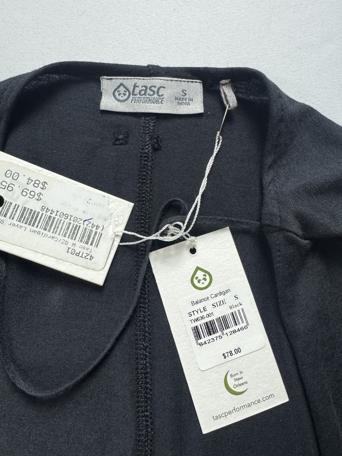 $78 Tasc Women's Black Cotton Open Cardigan Sz S. (B.130)