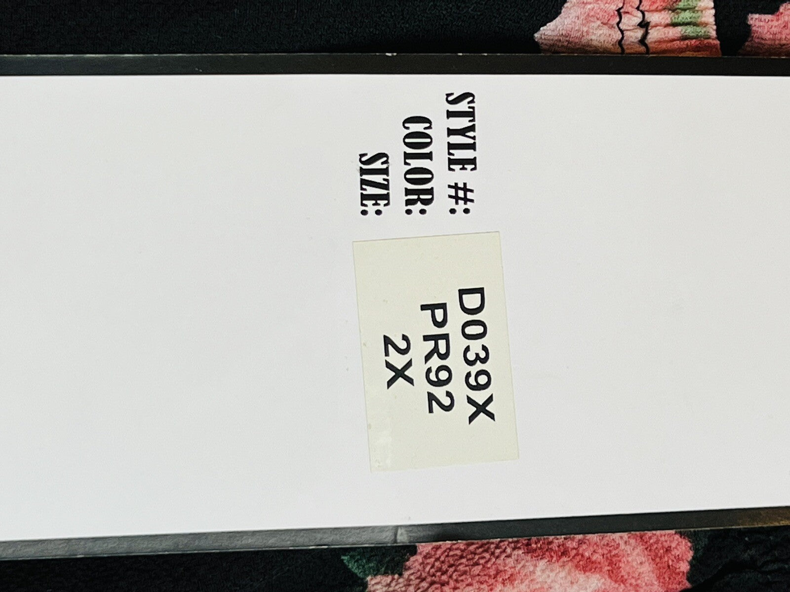 MIA ROSE Black w/Pink Floral Maxi Dress Sz 2X