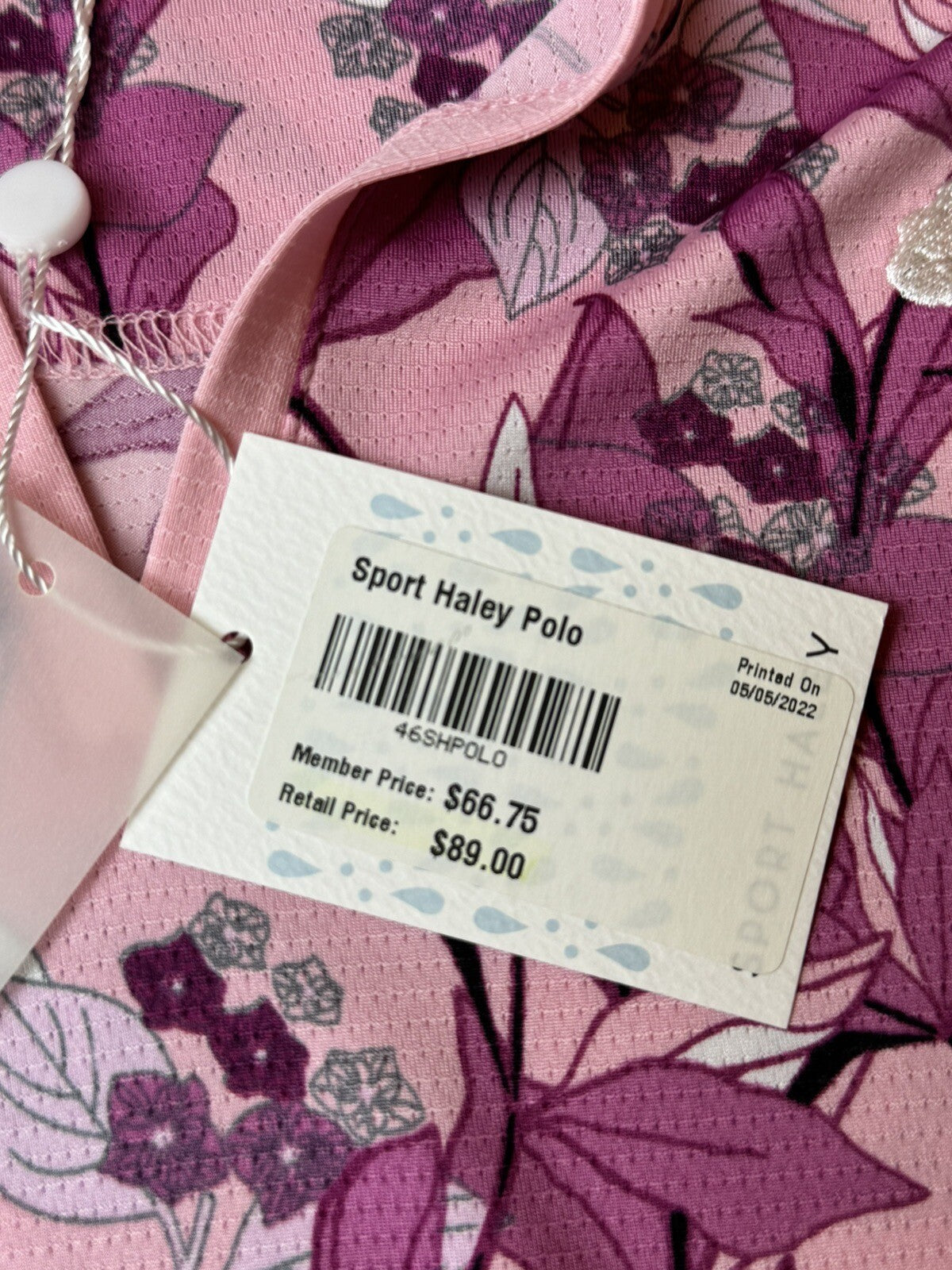 Sport Haley Women's Golf Shirt Pink Floral Top Sz S.   (B.77)