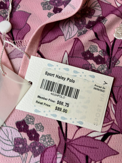 Sport Haley Women's Golf Shirt Pink Floral Top Sz S.   (B.77)