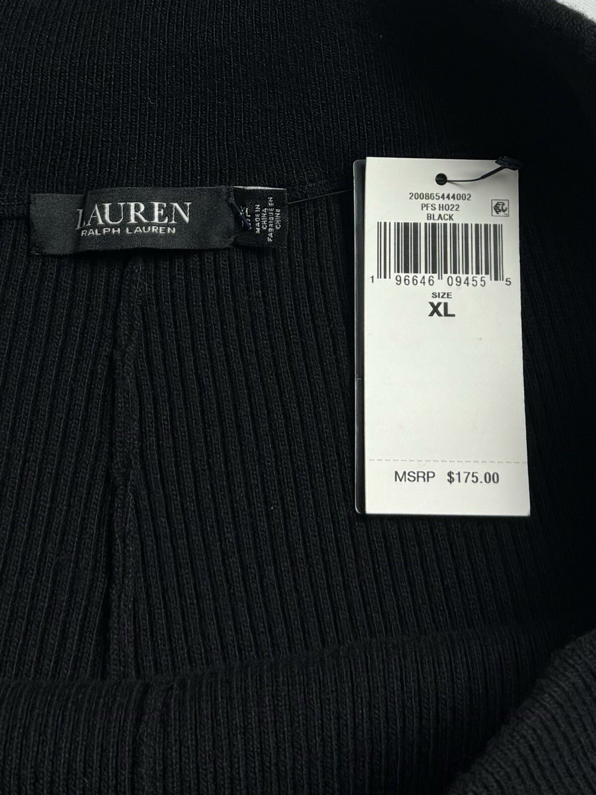 $175 Ralph Lauren Women’s Black Knit Stretch Pants Sz XL  (B.96)