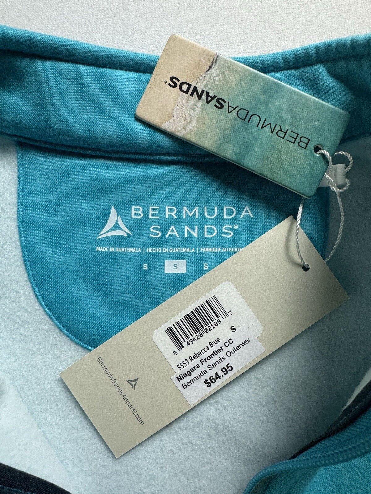 Bermuda Sands Golf Pullover Women’s 1/4 Zip Blue Sweatshirt Sz S.  (B.98)