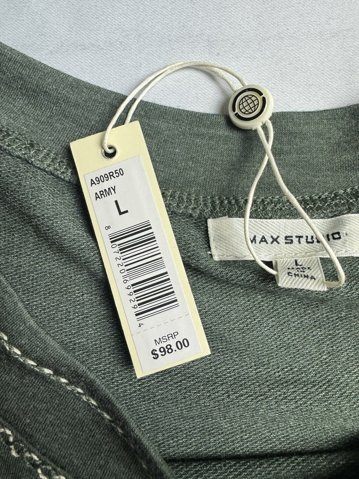 $98 Max Studio Women’s Green Army Dress Sz L  (B.38)