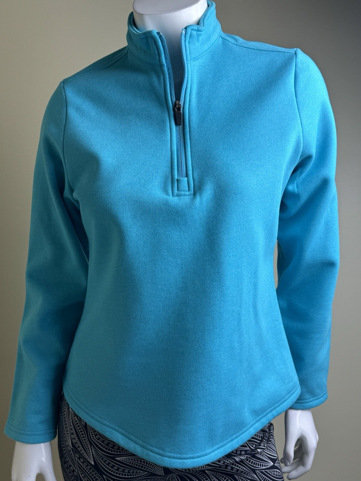 Bermuda Sands Golf Pullover Women’s 1/4 Zip Blue Sweatshirt Sz S.  (B.98)