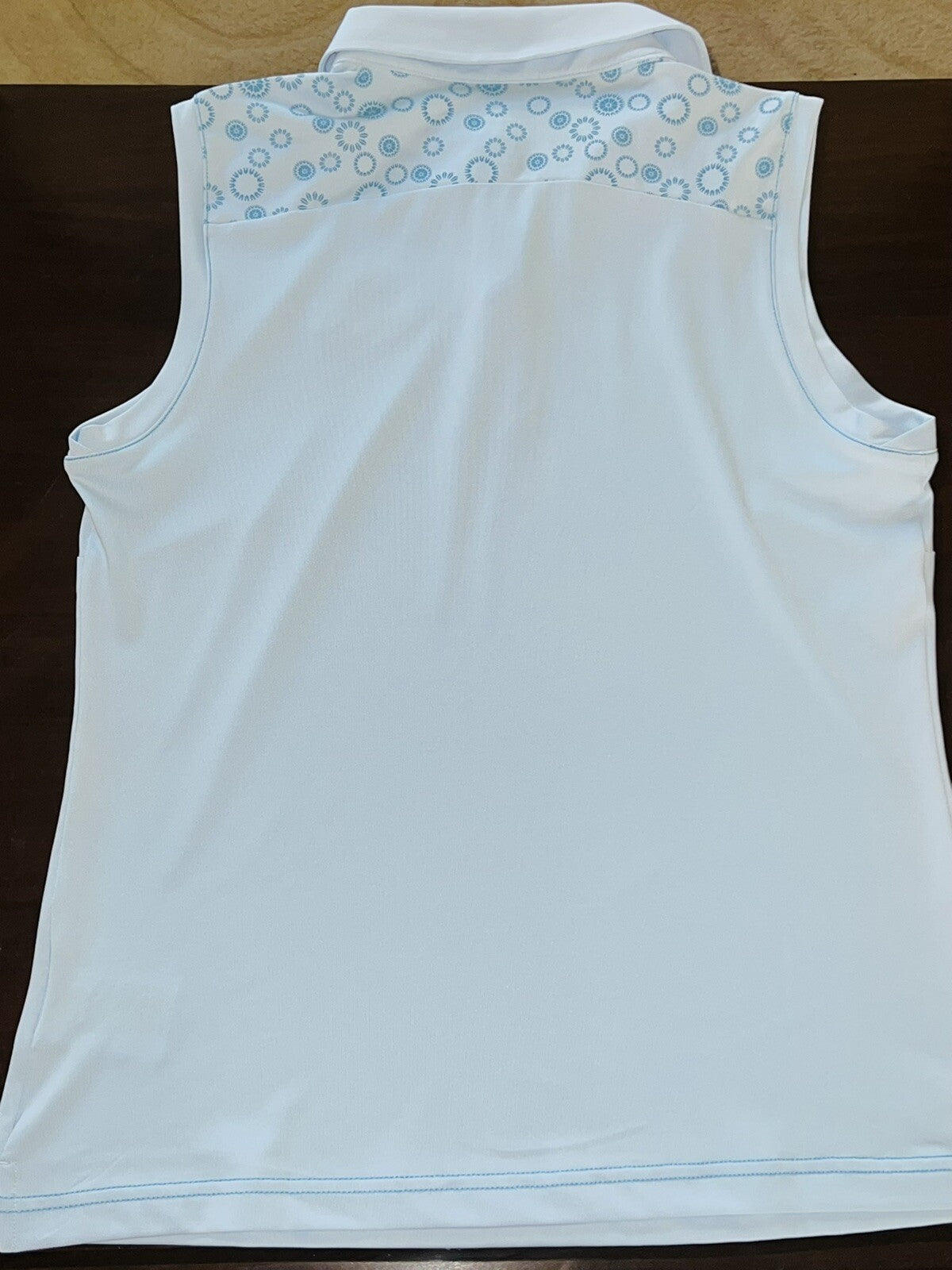 ADIDAS Women's Polo Shirt Blue Sleeveless Sz M (16)