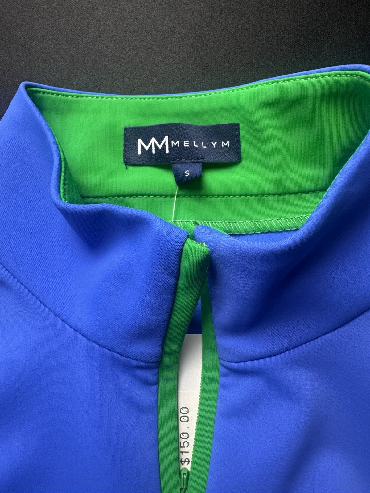 Melly M Blue White Delray 1/4 Zip Sleeveless Golf Tennis Top Size S. (B.159)