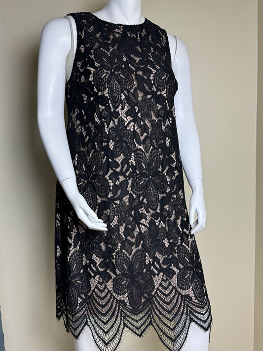$108 Sharagano Women’s Black Size 18W Crochet Dress   (B.97)