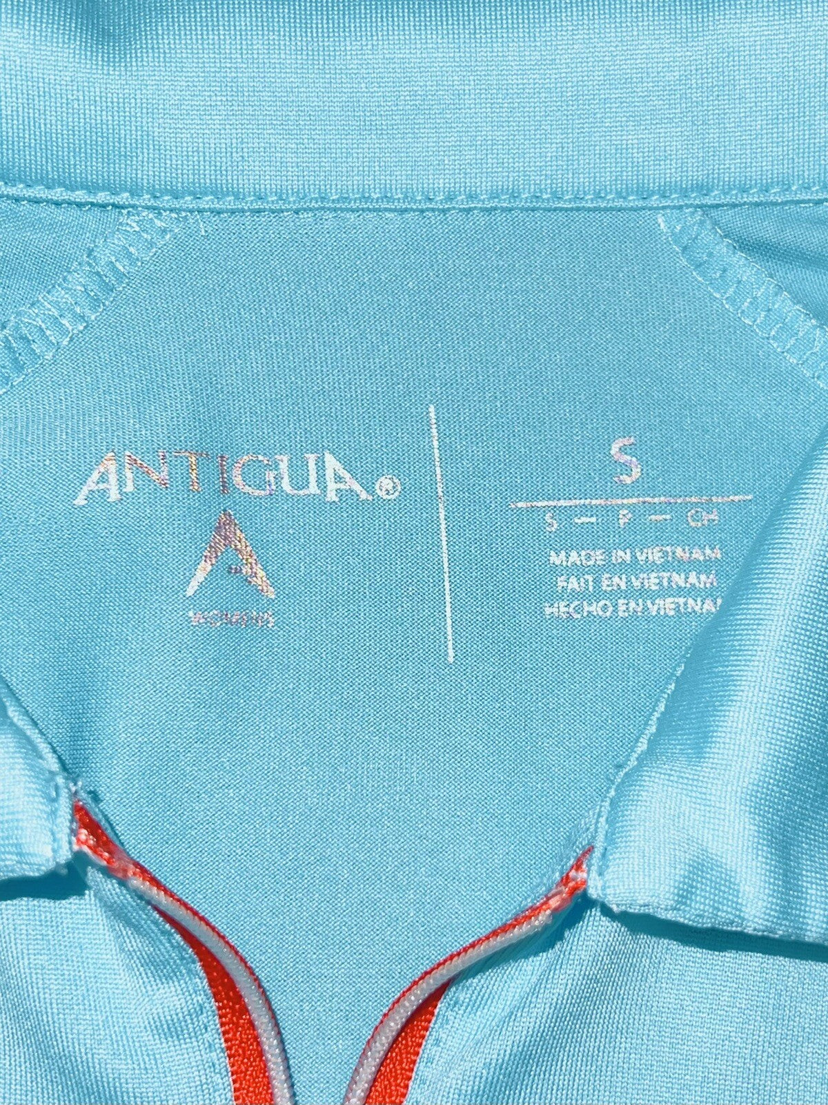 Antigua Women's Top Golf Polo Shirt Blue Sz S (16)