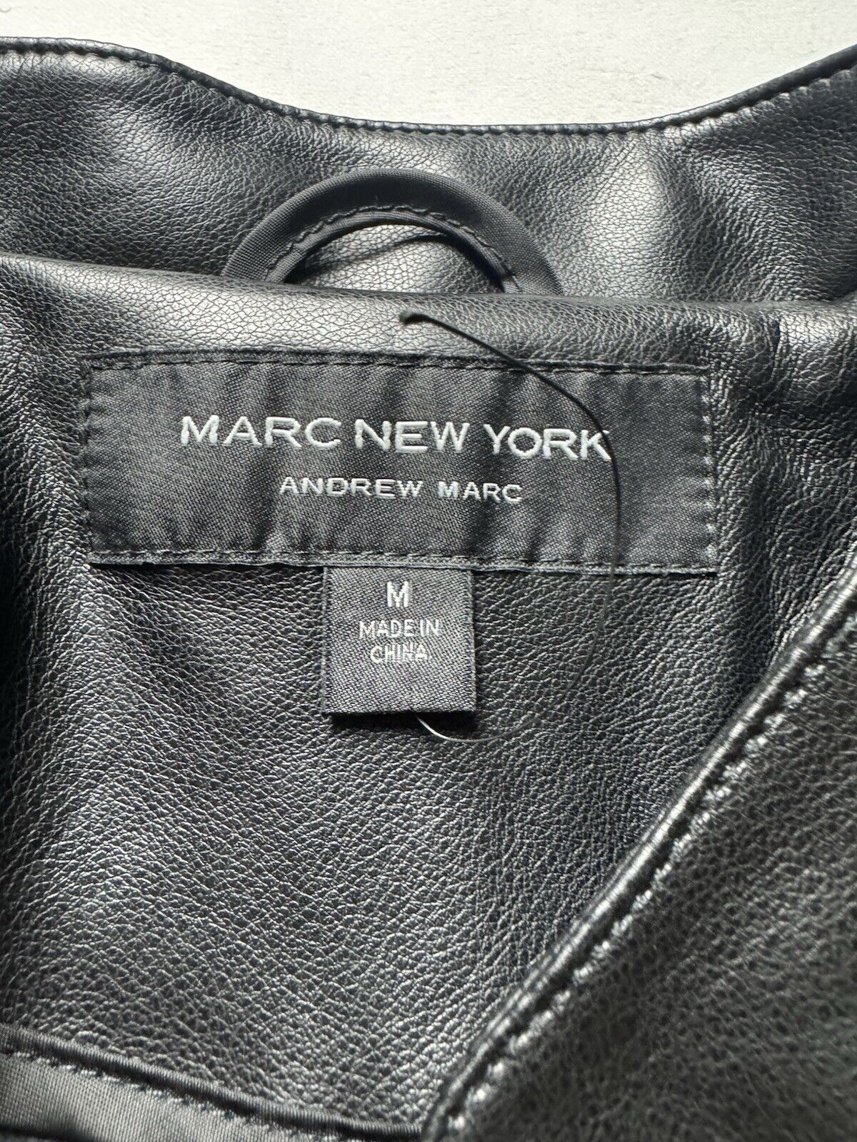 Marc New York Womens Cardigan Faux Leather Sz M