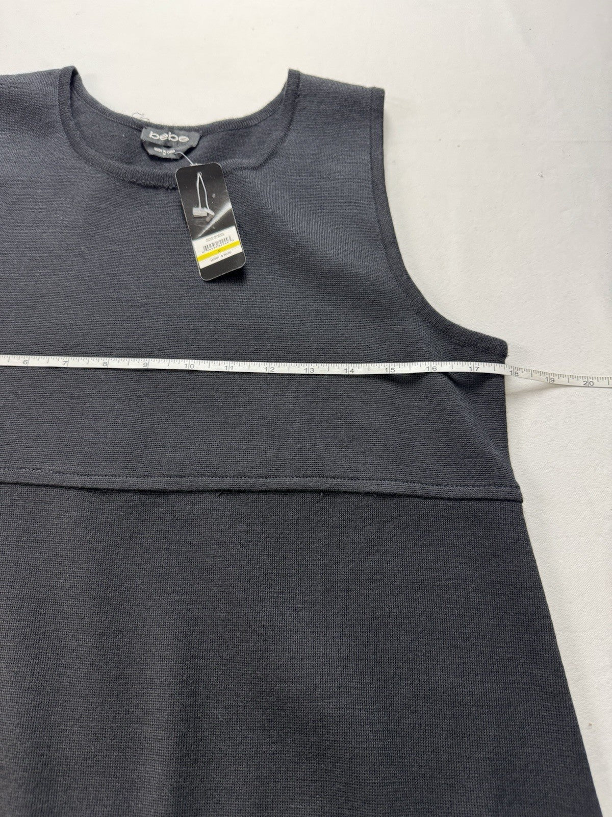 $98 Bebe Women’s Black Sleeveless Stretch Knit Dress Sz M.  (B.05)