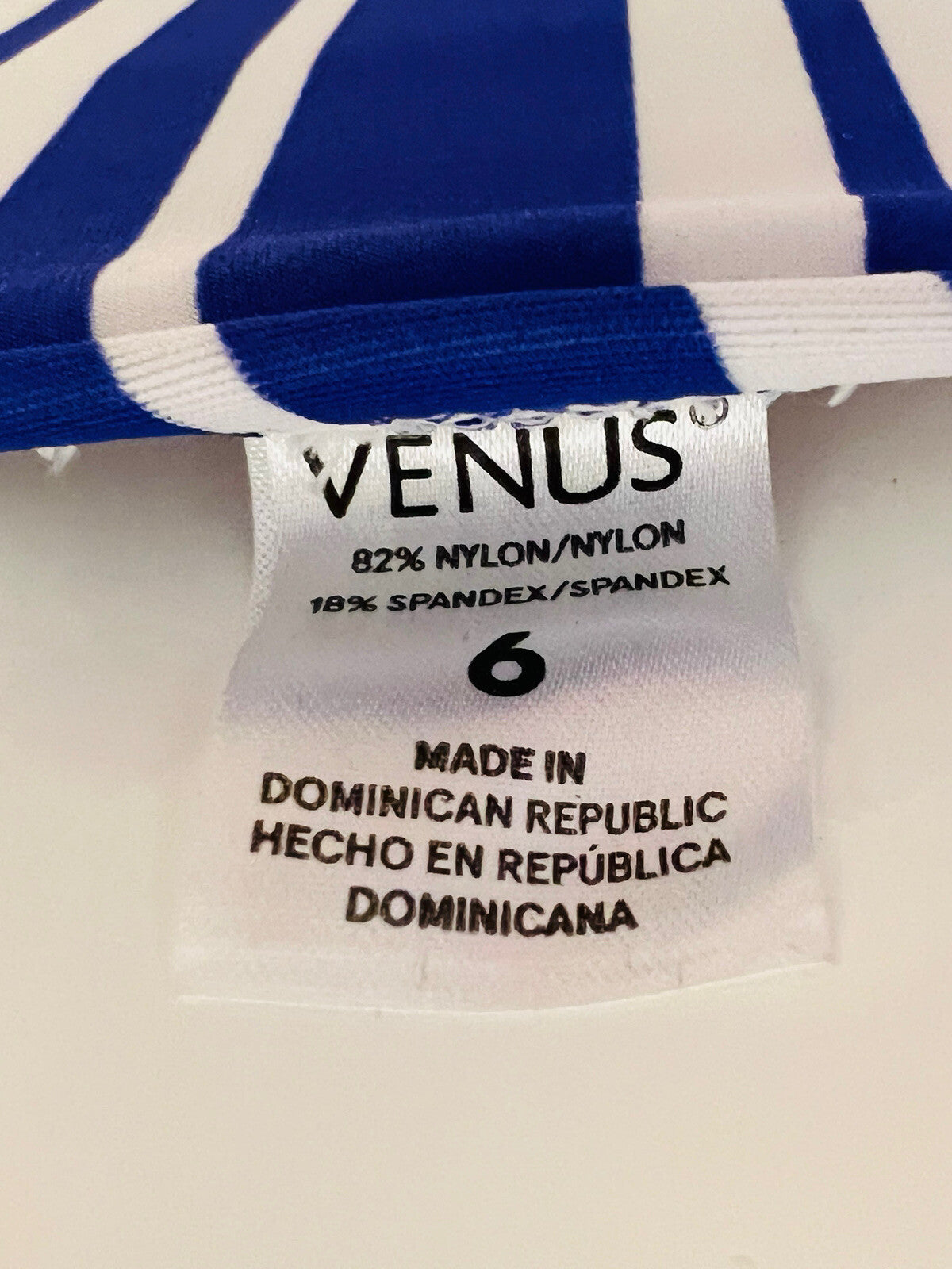 Venus Bikini Swimsuit Top Blue White Stripe Sz 6 / Blue Bottom Sz 24